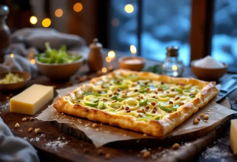 Tout simple, tout fondant, tout doré : la tarte fine aux poireaux et parmesan qui réconforte en hiver