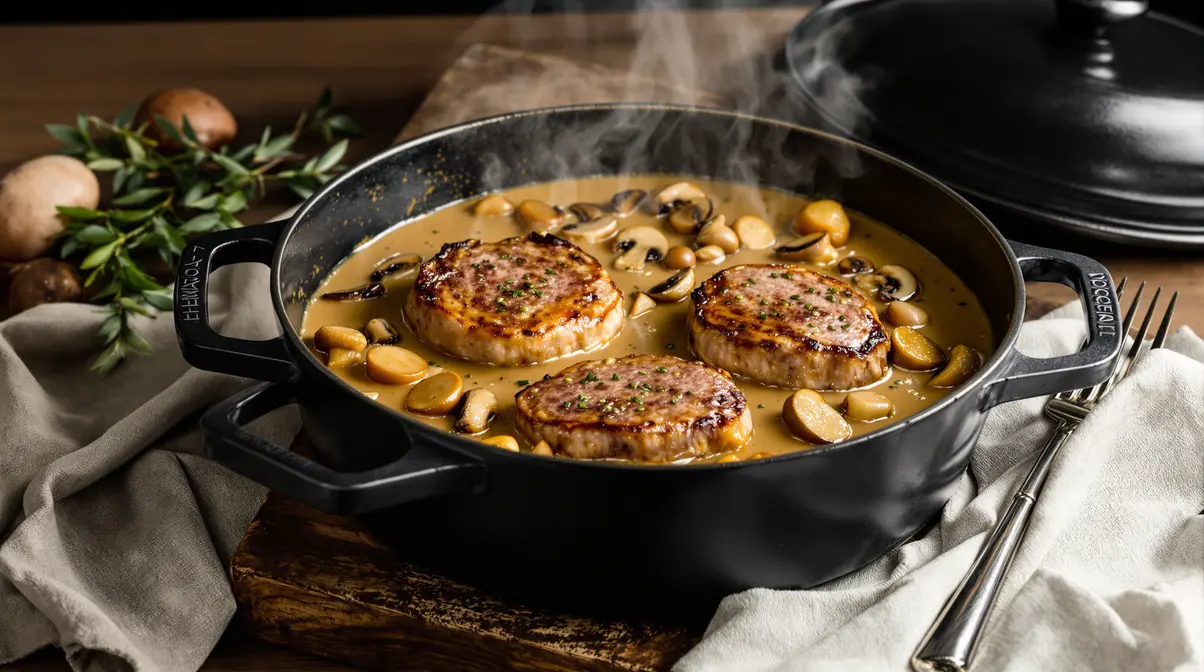 Filet mignon aux champignons et moutarde : un plat fondant, crémeux, prêt en 30 minutes à la maison Filet mignon aux champignons et moutarde : un plat fondant, crémeux, prêt en 30 minutes à la maison