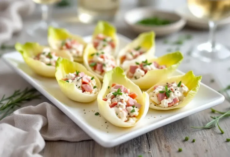 Petites barquettes d’endive au jambon pour un apéritif ultra rapide et express