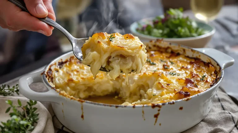 Ce gratin ultra simple pommes, oignons, bouillon est encore plus gourmand que le dauphinois