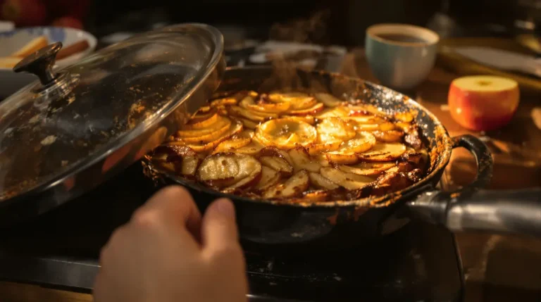 Gâteau aux pommes à la poêle : j’ai adopté cette recette rapide et réconfortante sans four