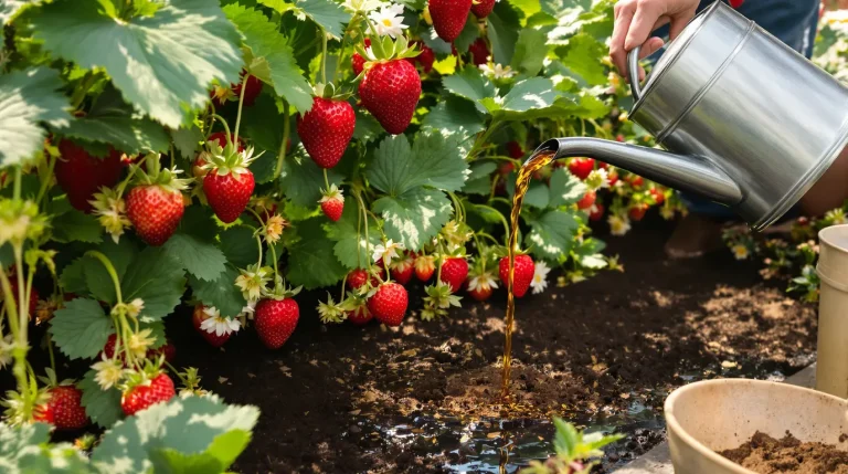 Les fraisiers donnent de plus gros fruits si on les arrose au printemps avec cet ingrédient de cuisine
