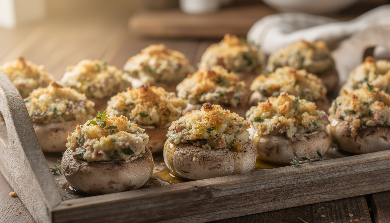 Recette facile de champignons farcis au four à l’ail et fines herbes découvrez une recette facile et savoureuse de champignons farcis au four, parfumés à l'ail et aux fines herbes, idéale pour un apéritif ou un plat léger.