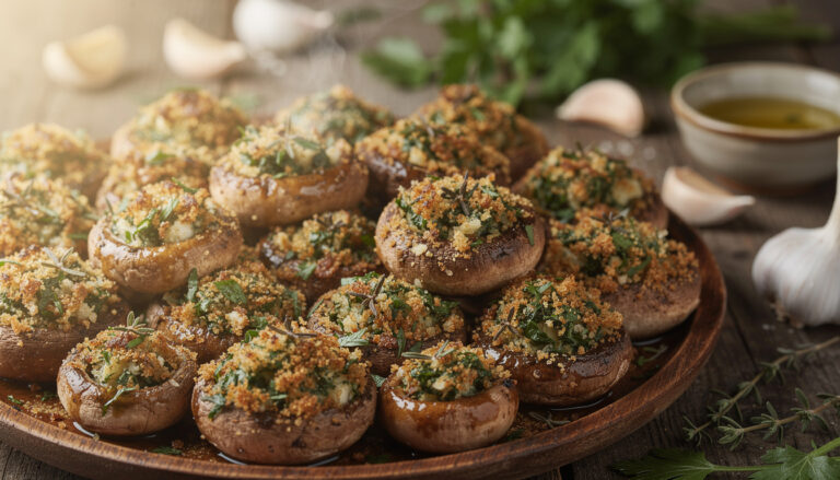 découvrez notre recette facile de champignons farcis au four, parfumés à l’ail et aux fines herbes, pour un délicieux apéritif ou accompagnement gourmand.